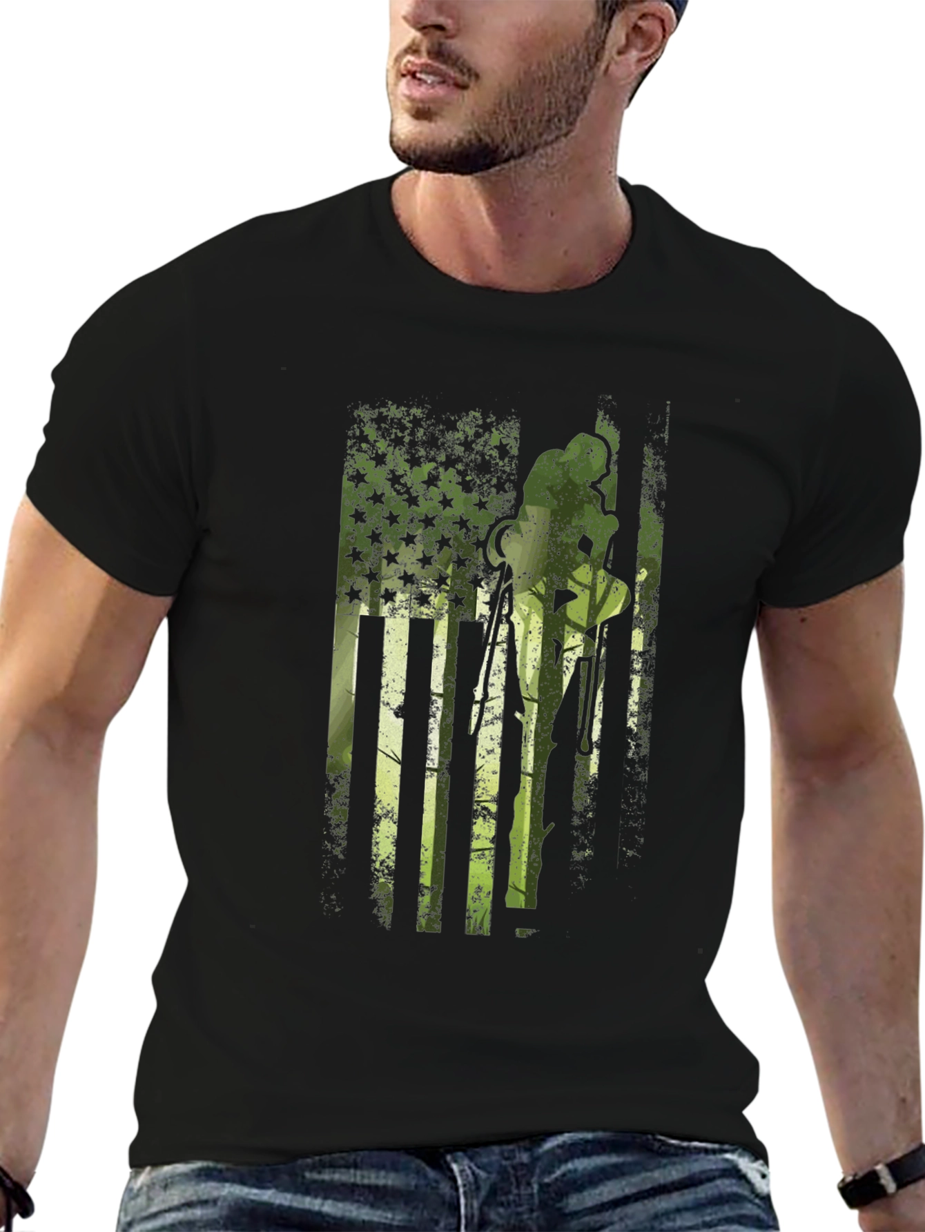 American Flag Dirt Bike T-Shirt