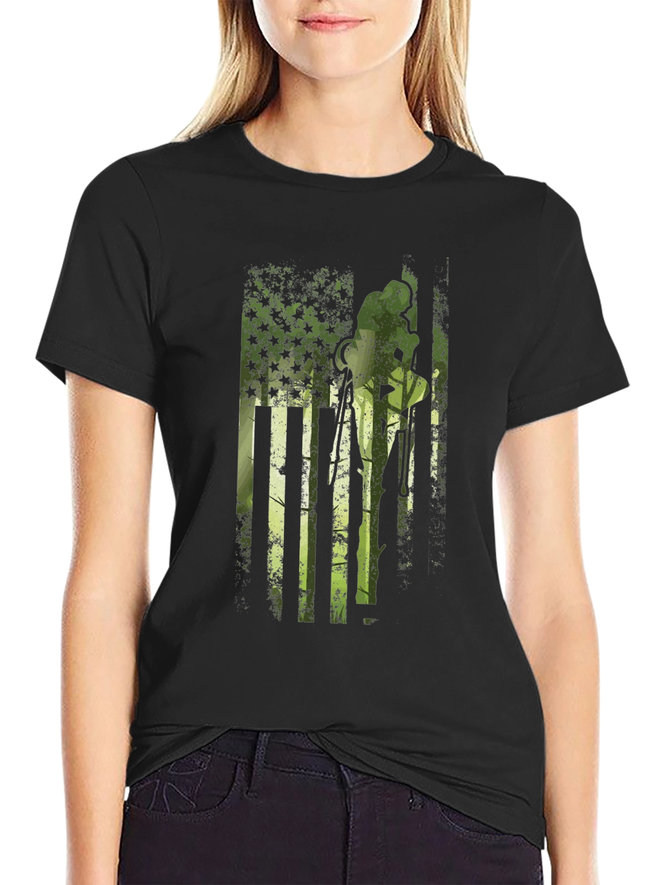 American Flag Dirt Bike T-Shirt