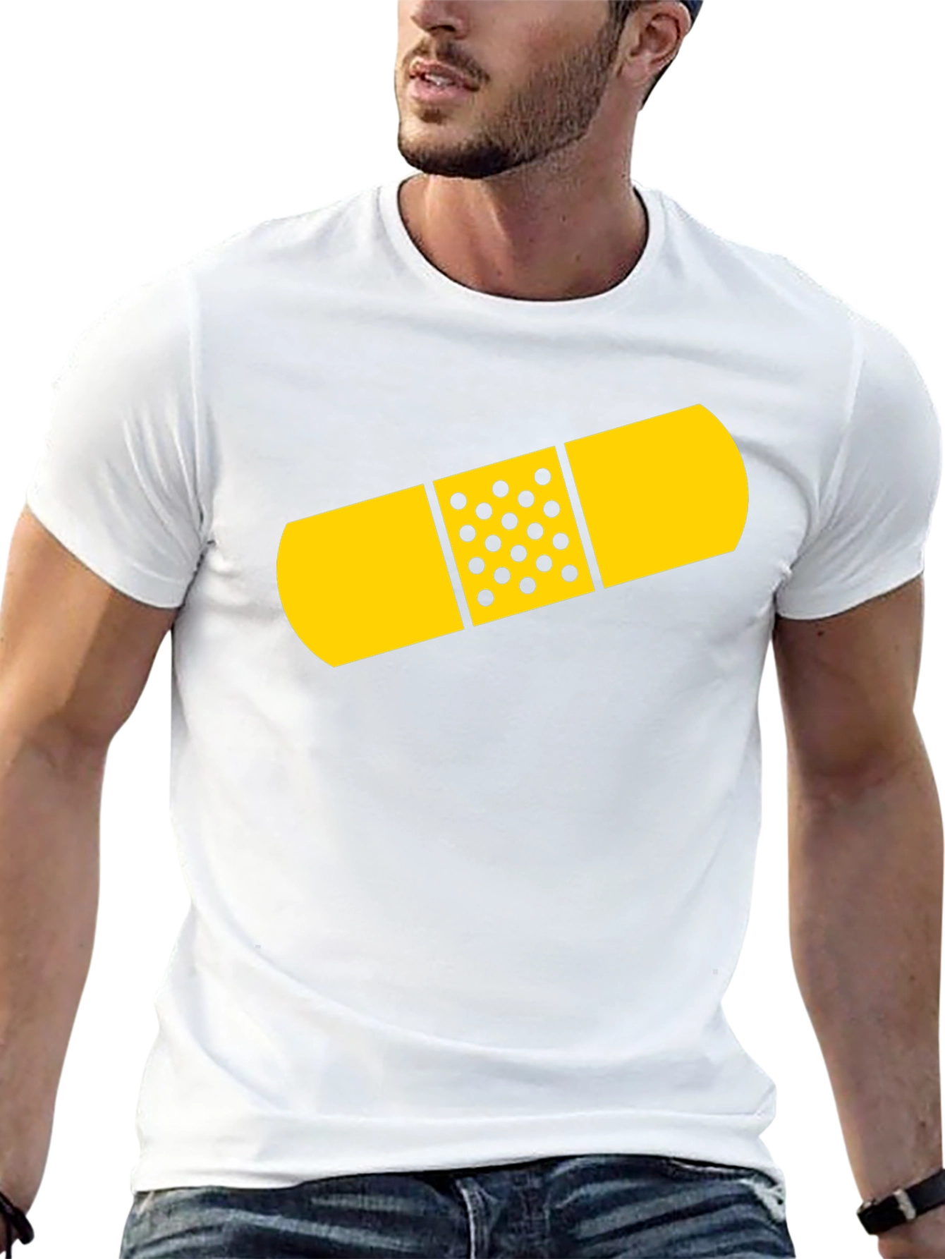 Funny Bandage Graphic Tee - Unisex Black T-Shirt