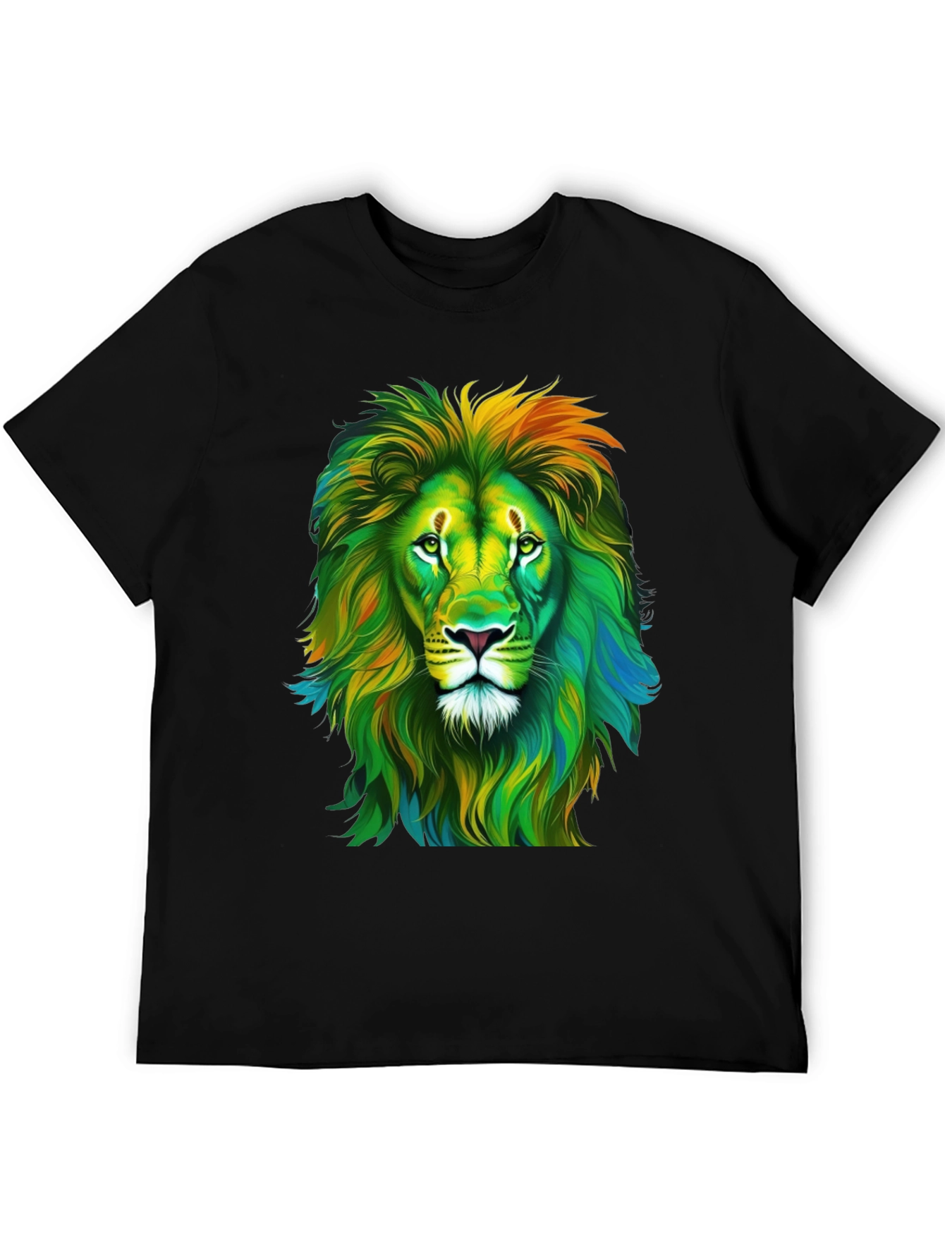 Lion Graphic Print Crew Neck T-Shirt