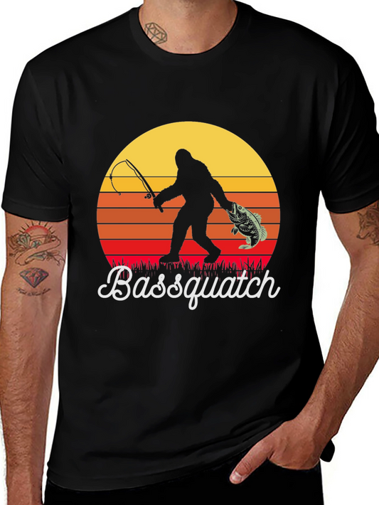 Bassquatch Graphic Tee - Fishing Bigfoot T-Shirt