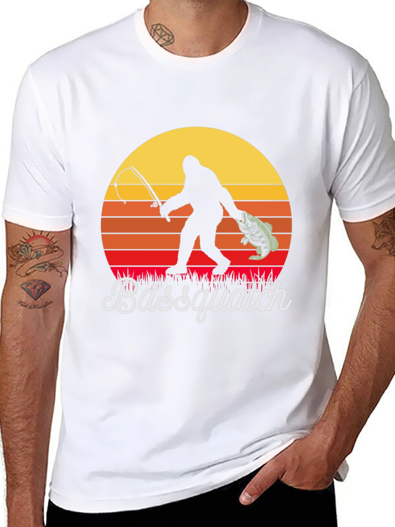 Bassquatch Graphic Tee - Fishing Bigfoot T-Shirt