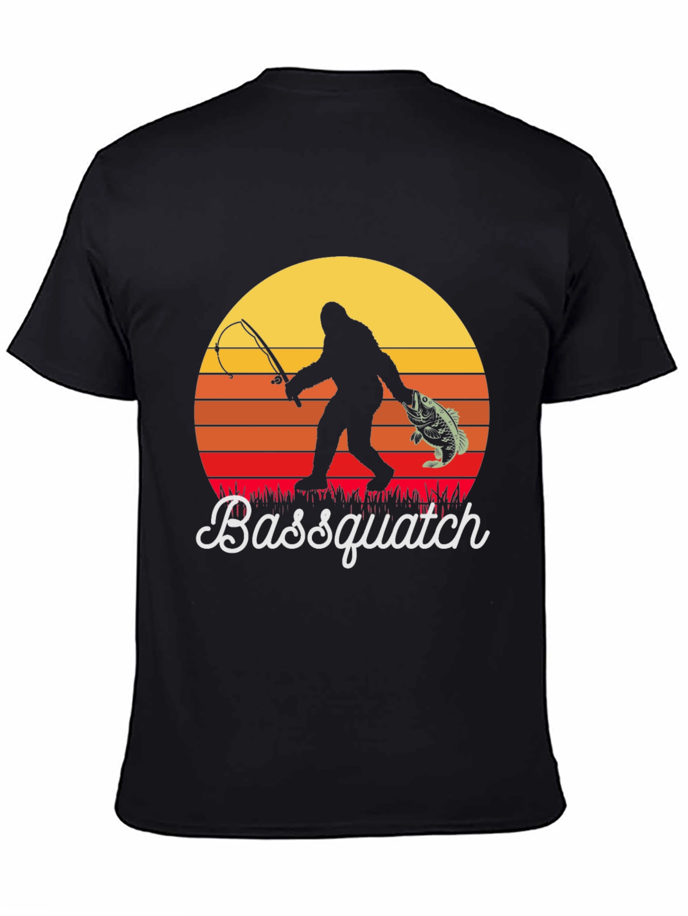 Bassquatch Graphic Tee - Fishing Bigfoot T-Shirt