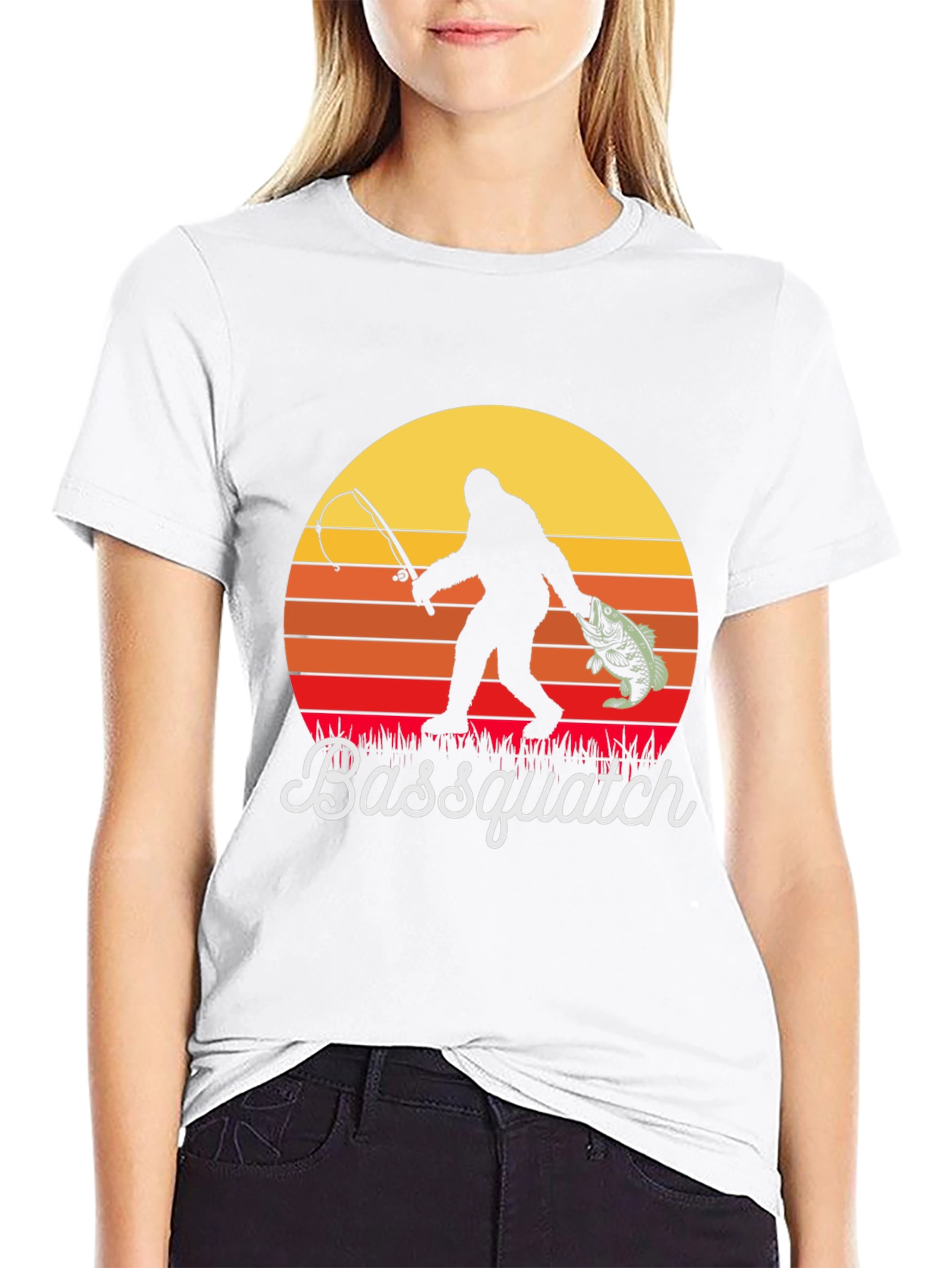 Bassquatch Graphic Tee - Fishing Bigfoot T-Shirt