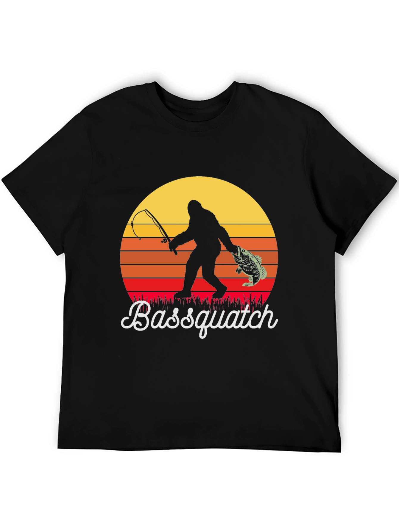 Bassquatch Graphic Tee - Fishing Bigfoot T-Shirt
