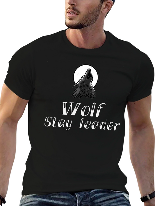 Wolf Howl Graphic Tee - Stay Leader Black T-Shirt