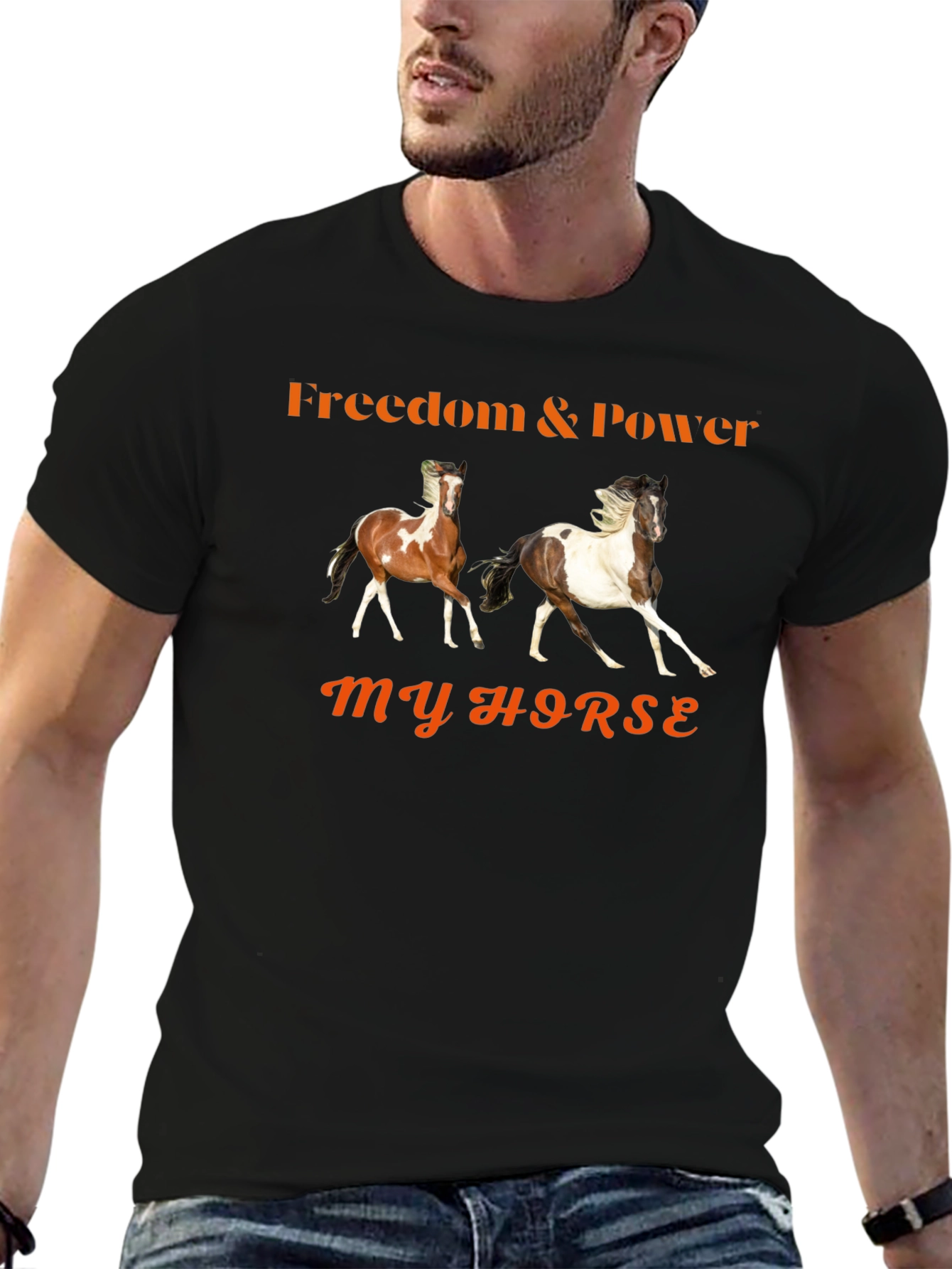Freedom & Power Horse Graphic T-Shirt