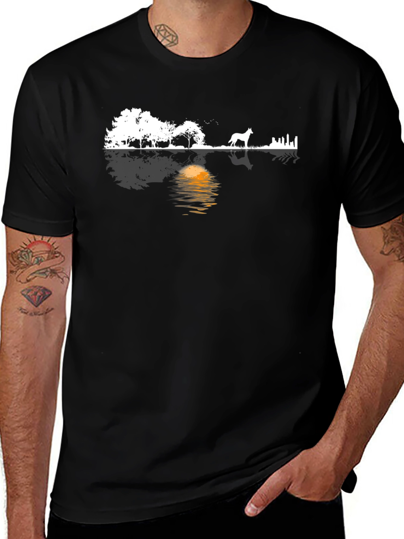 Silhouette Landscape Graphic Tee - Modern Style