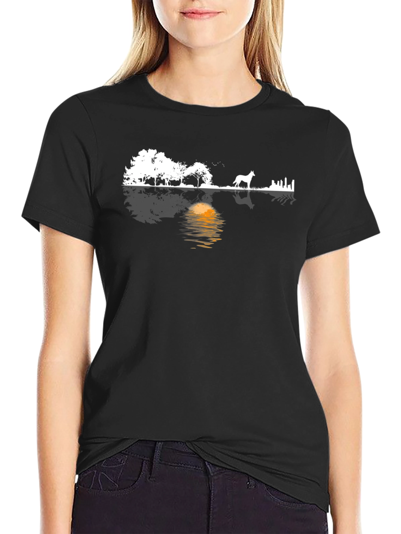 Silhouette Landscape Graphic Tee - Modern Style