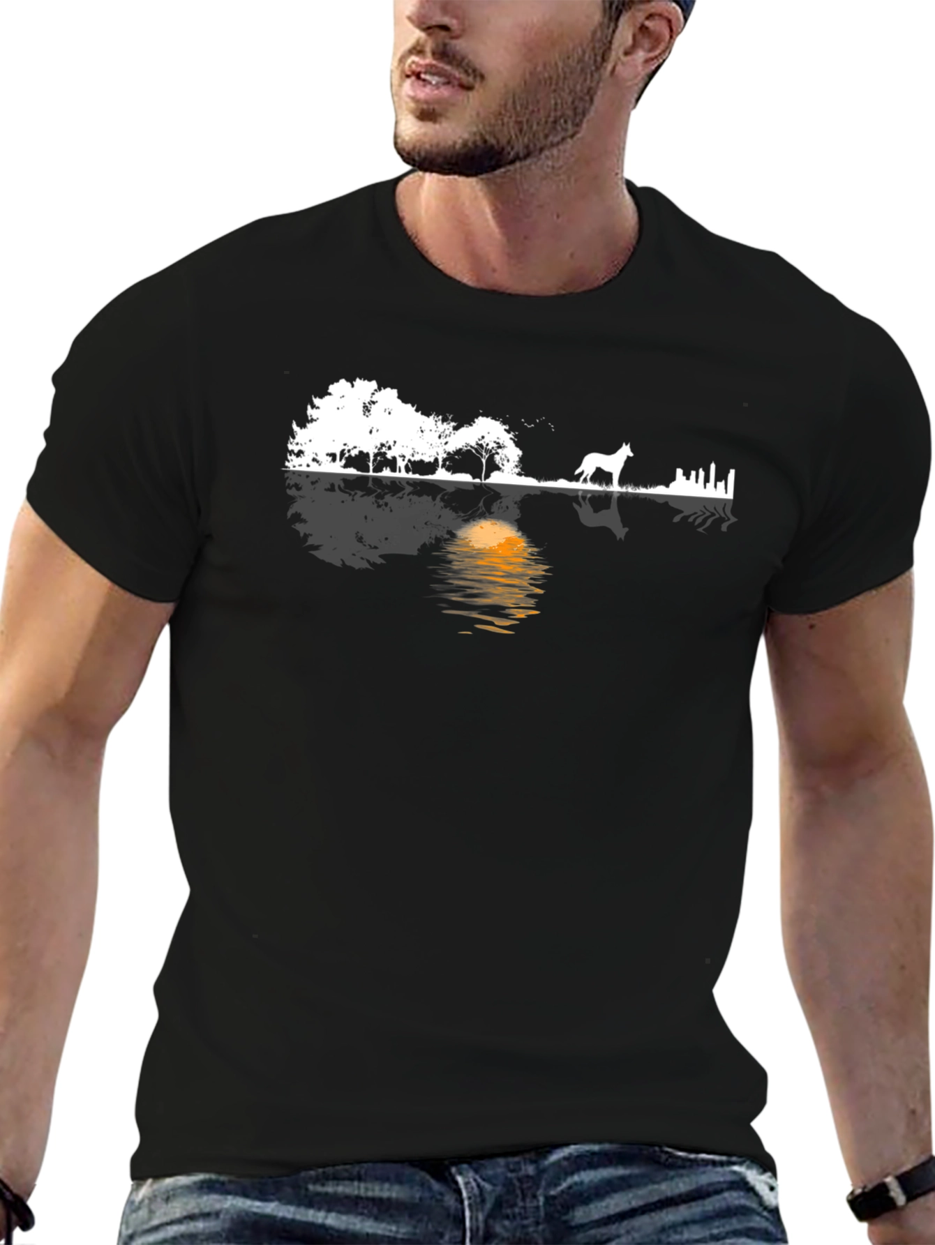 Silhouette Landscape Graphic Tee - Modern Style