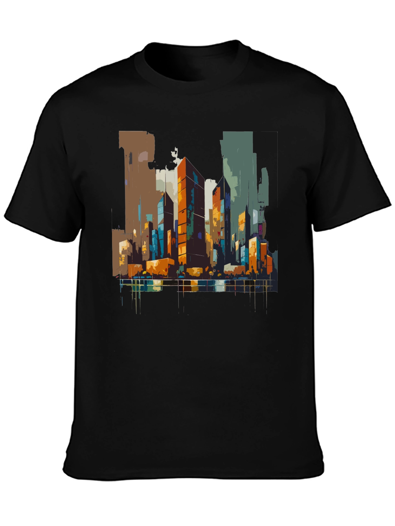 Urban Canvas Tee - Abstract Cityscape Design