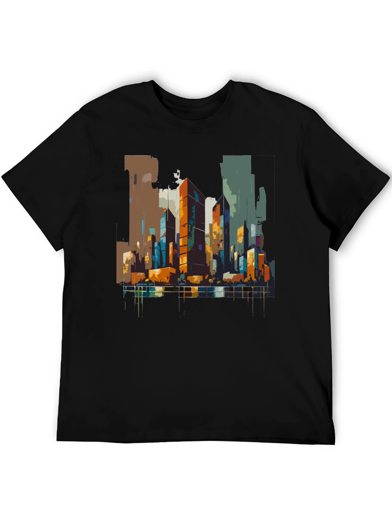 Urban Canvas Tee - Abstract Cityscape Design