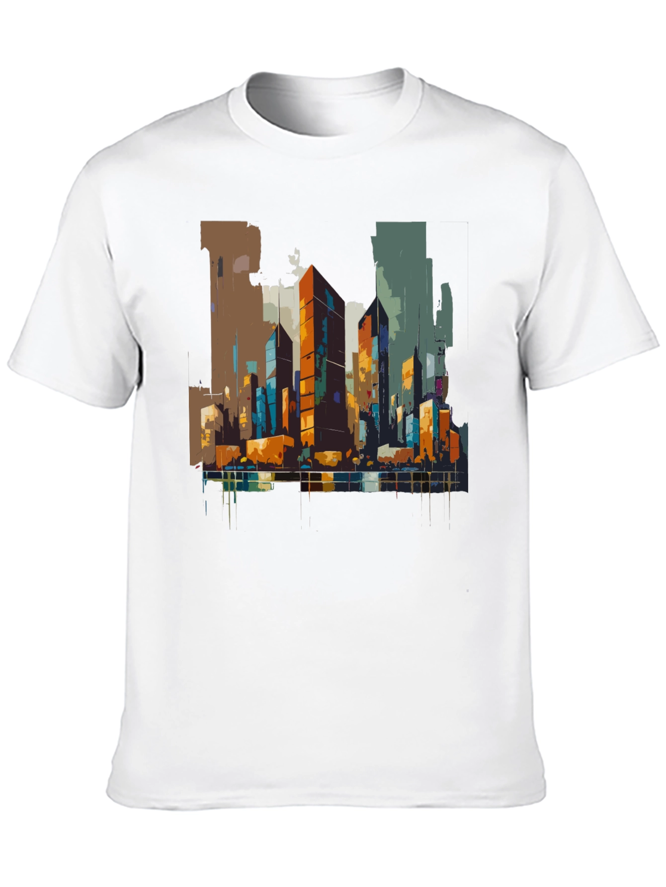 Urban Canvas Tee - Abstract Cityscape Design