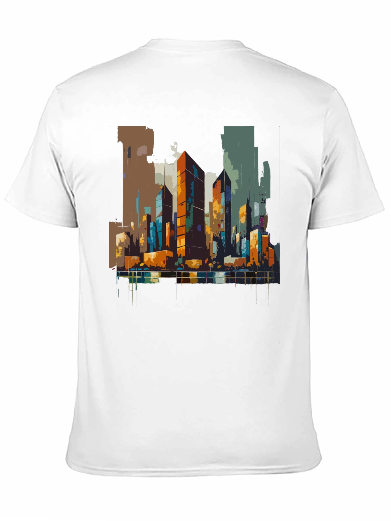 Urban Canvas Tee - Abstract Cityscape Design