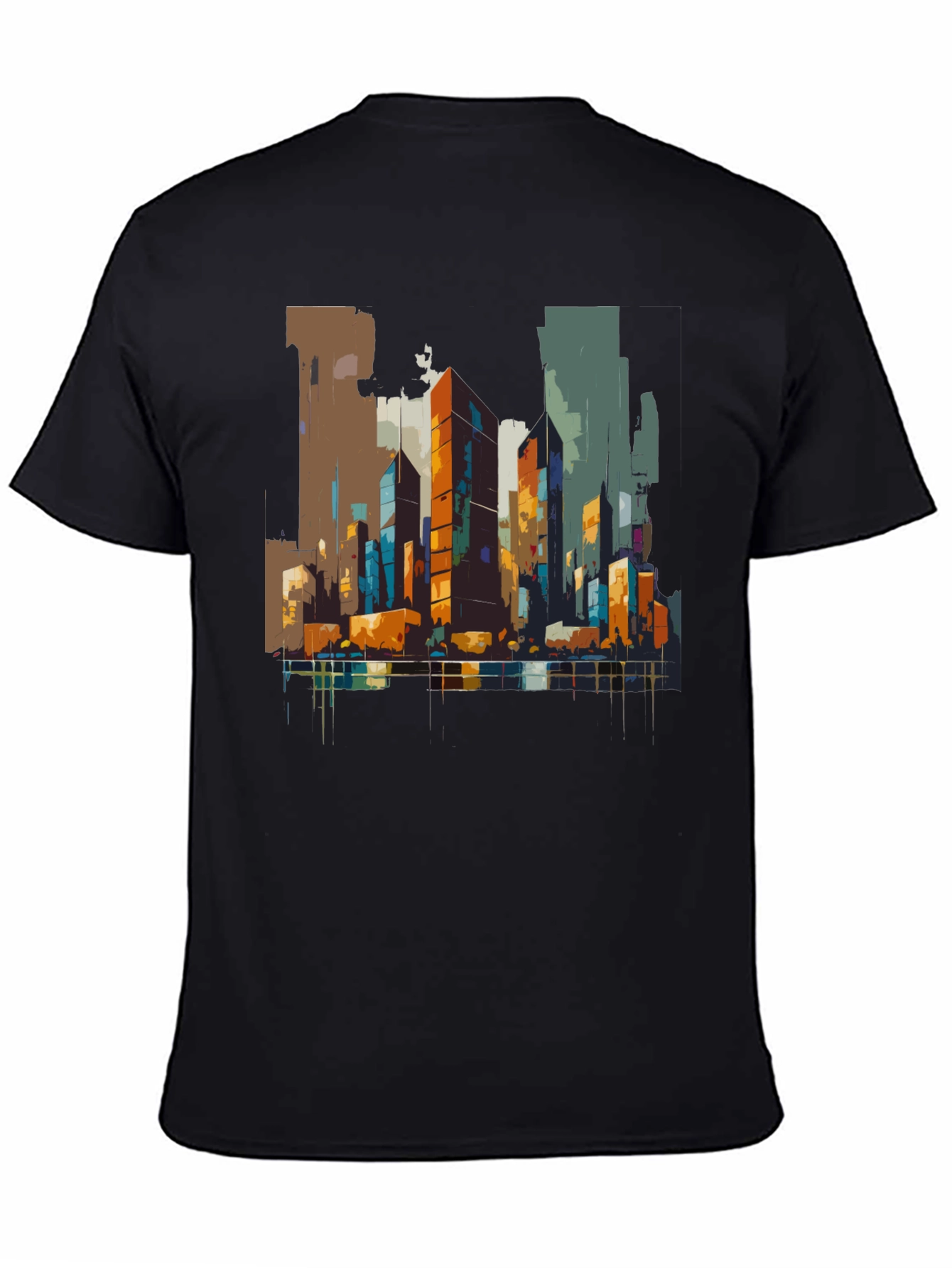 Urban Canvas Tee - Abstract Cityscape Design
