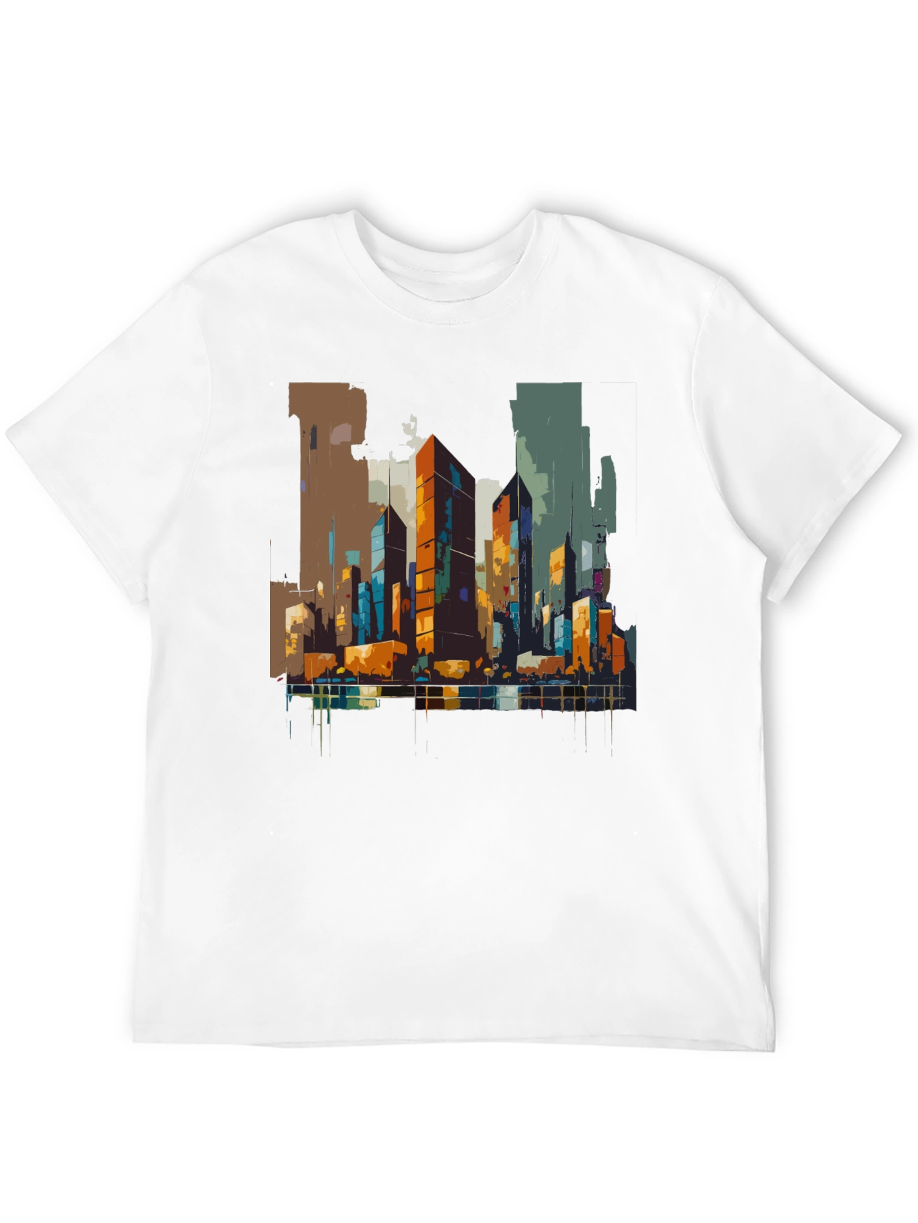 Urban Canvas Tee - Abstract Cityscape Design