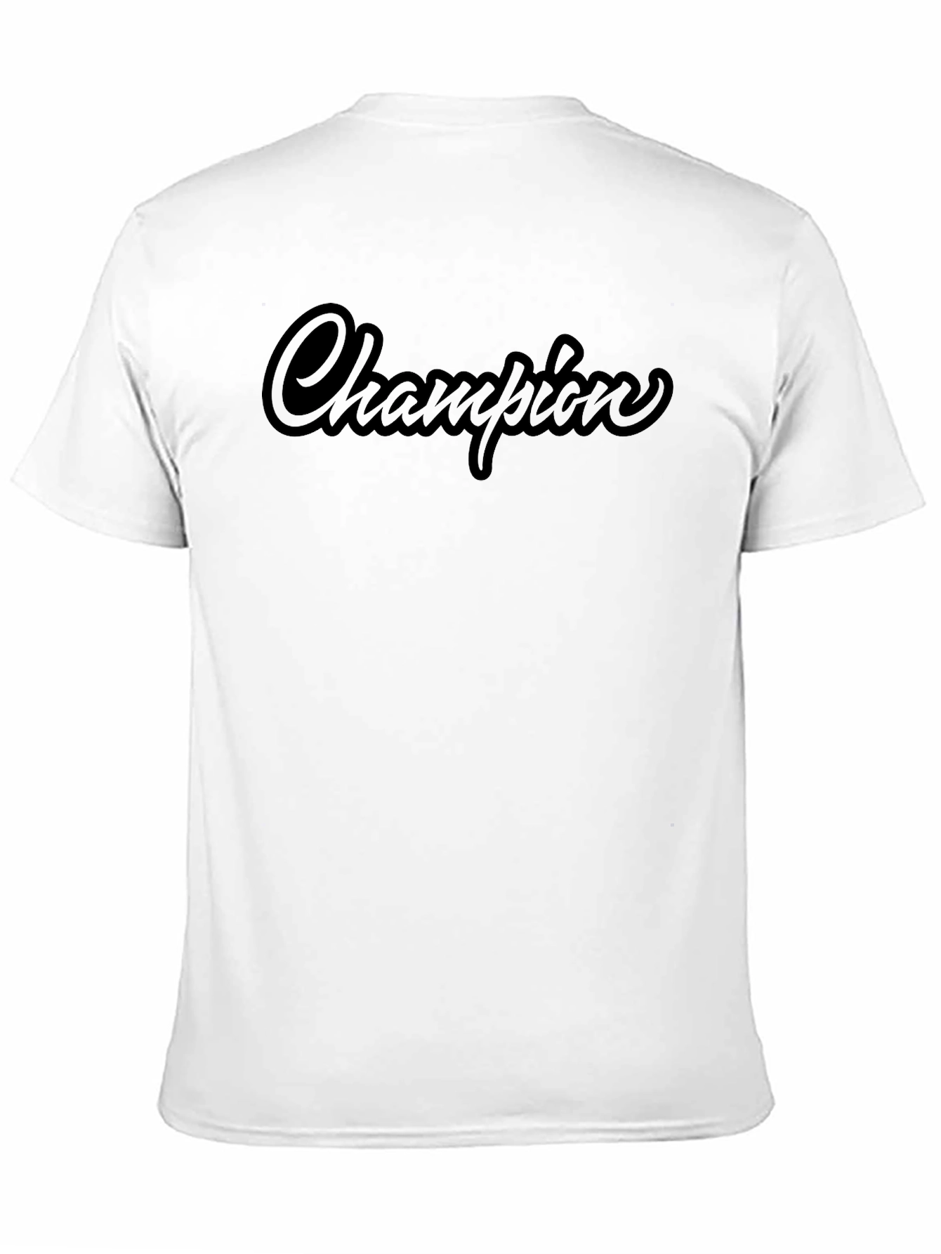 Champion Script Black T-Shirt - Premium Quality