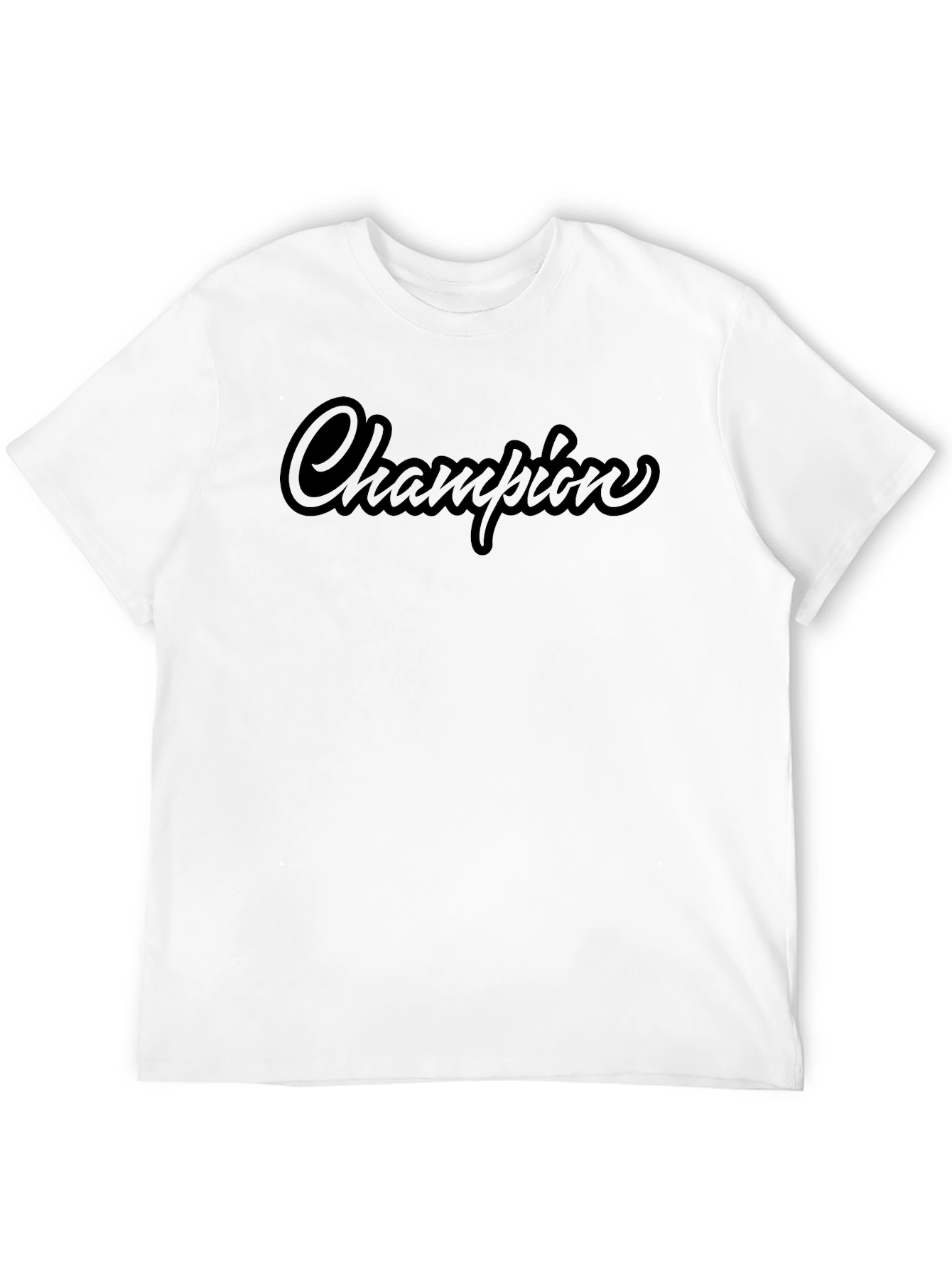 Champion Script Black T-Shirt - Premium Quality