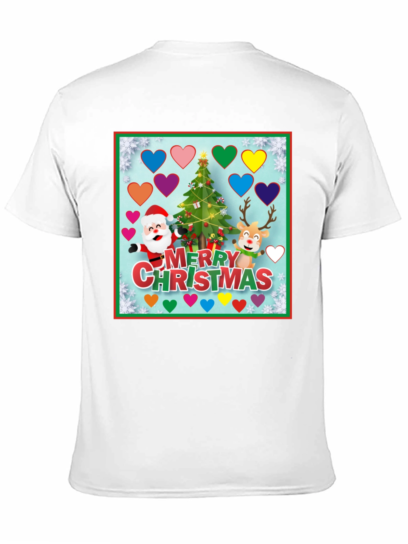 Festive Christmas T-Shirt with Santa & Reindeer