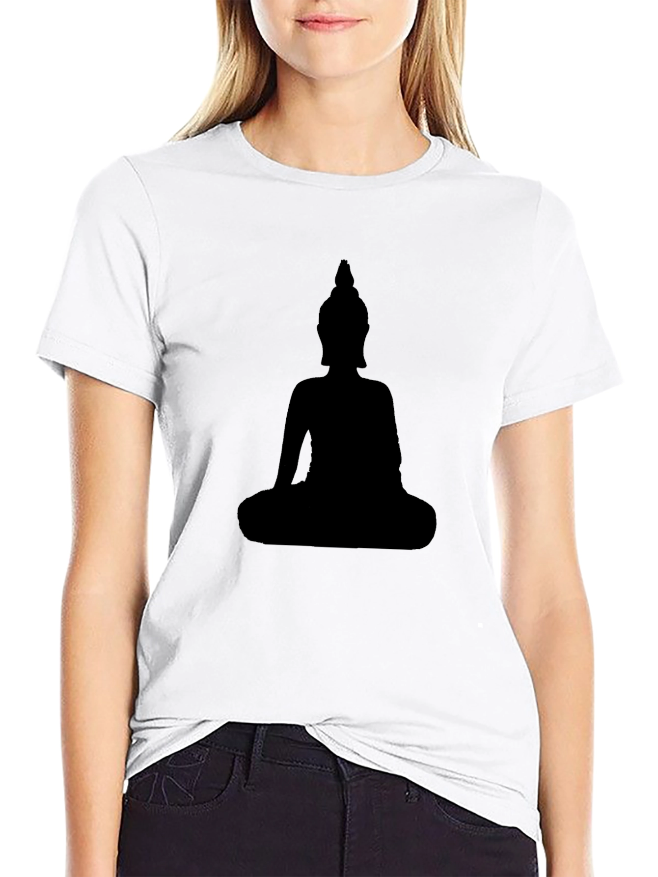 Buddha Silhouette Black T-Shirt