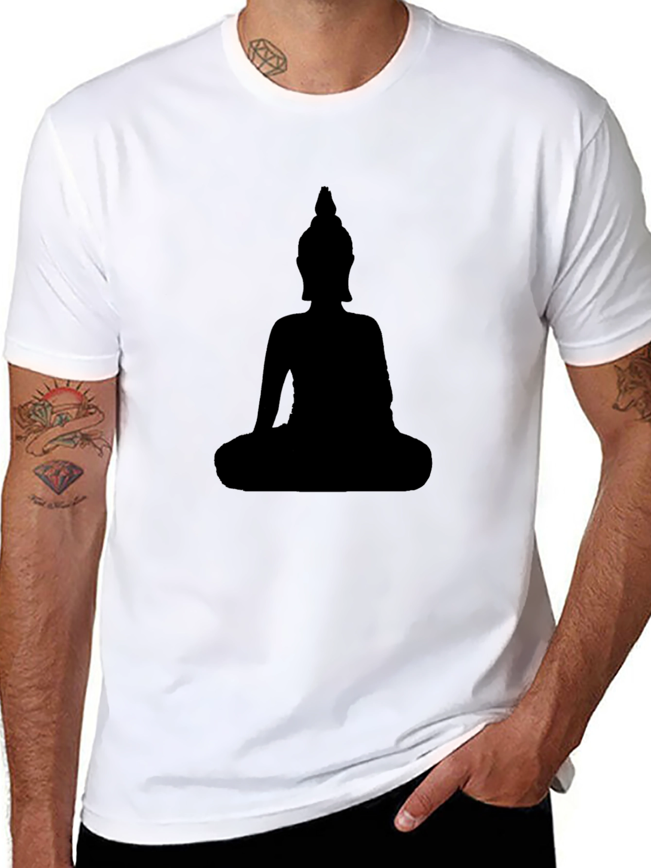 Buddha Silhouette Black T-Shirt