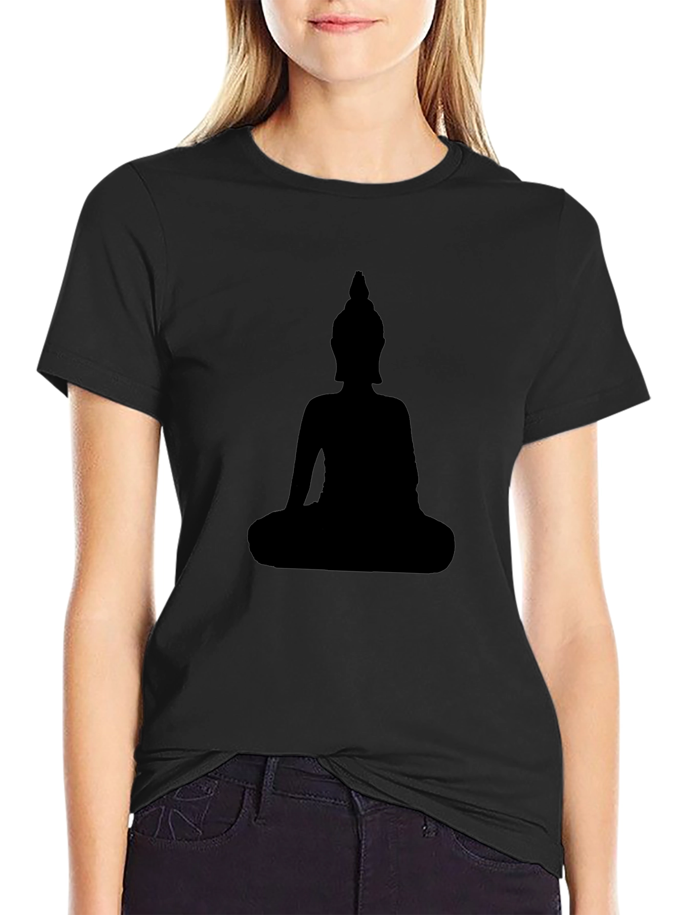 Buddha Silhouette Black T-Shirt