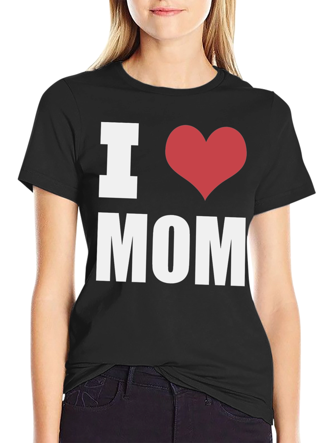I Heart Mom T-Shirt - Black - Mens Fashion