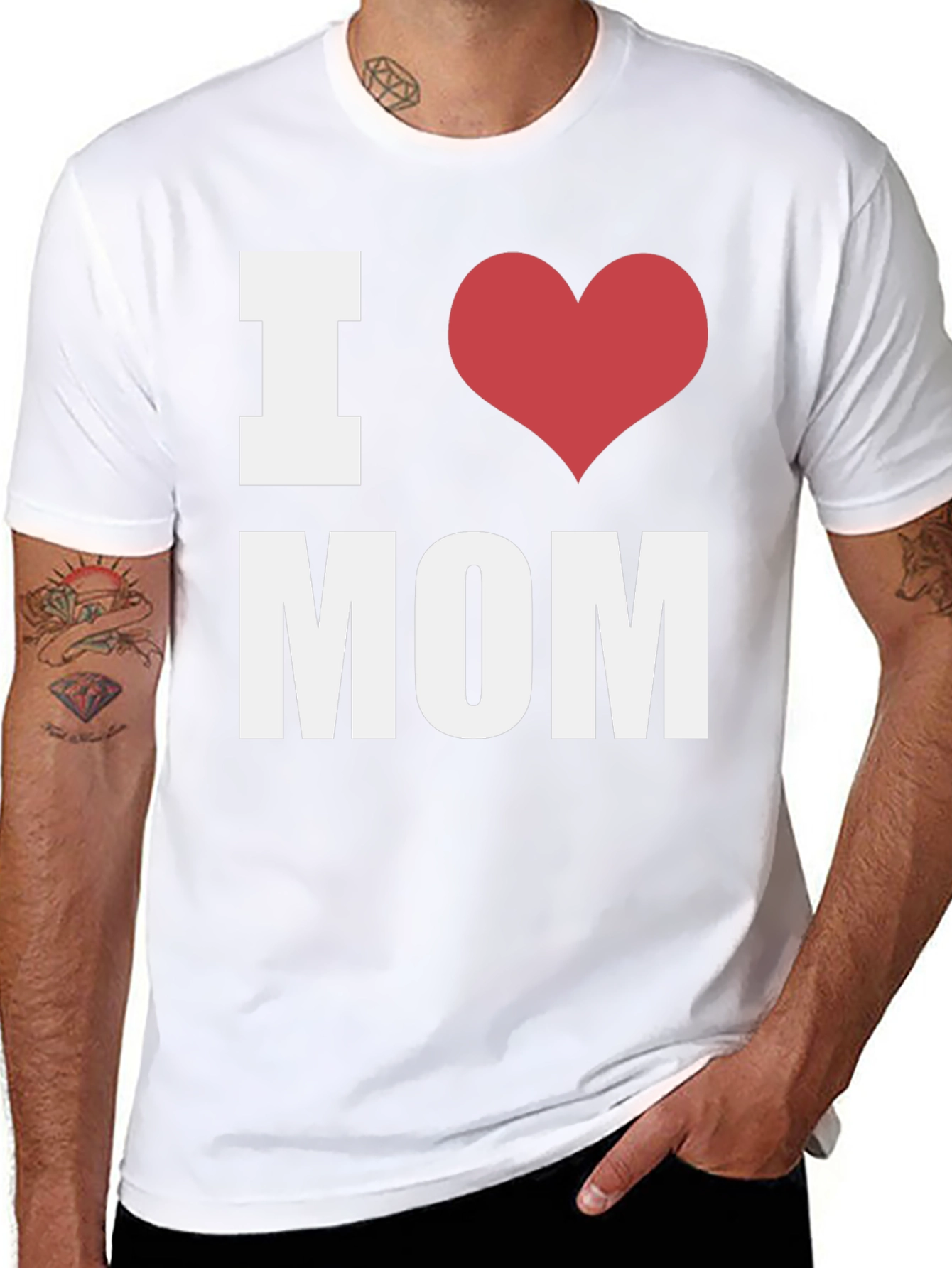 I Heart Mom T-Shirt - Black - Mens Fashion