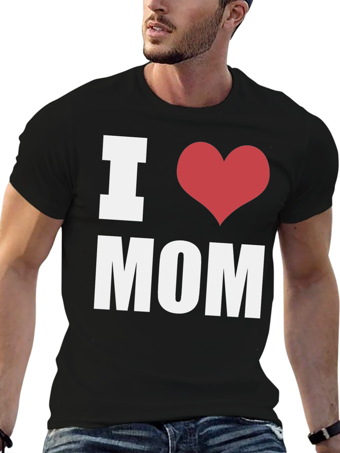 I Heart Mom T-Shirt - Black - Mens Fashion