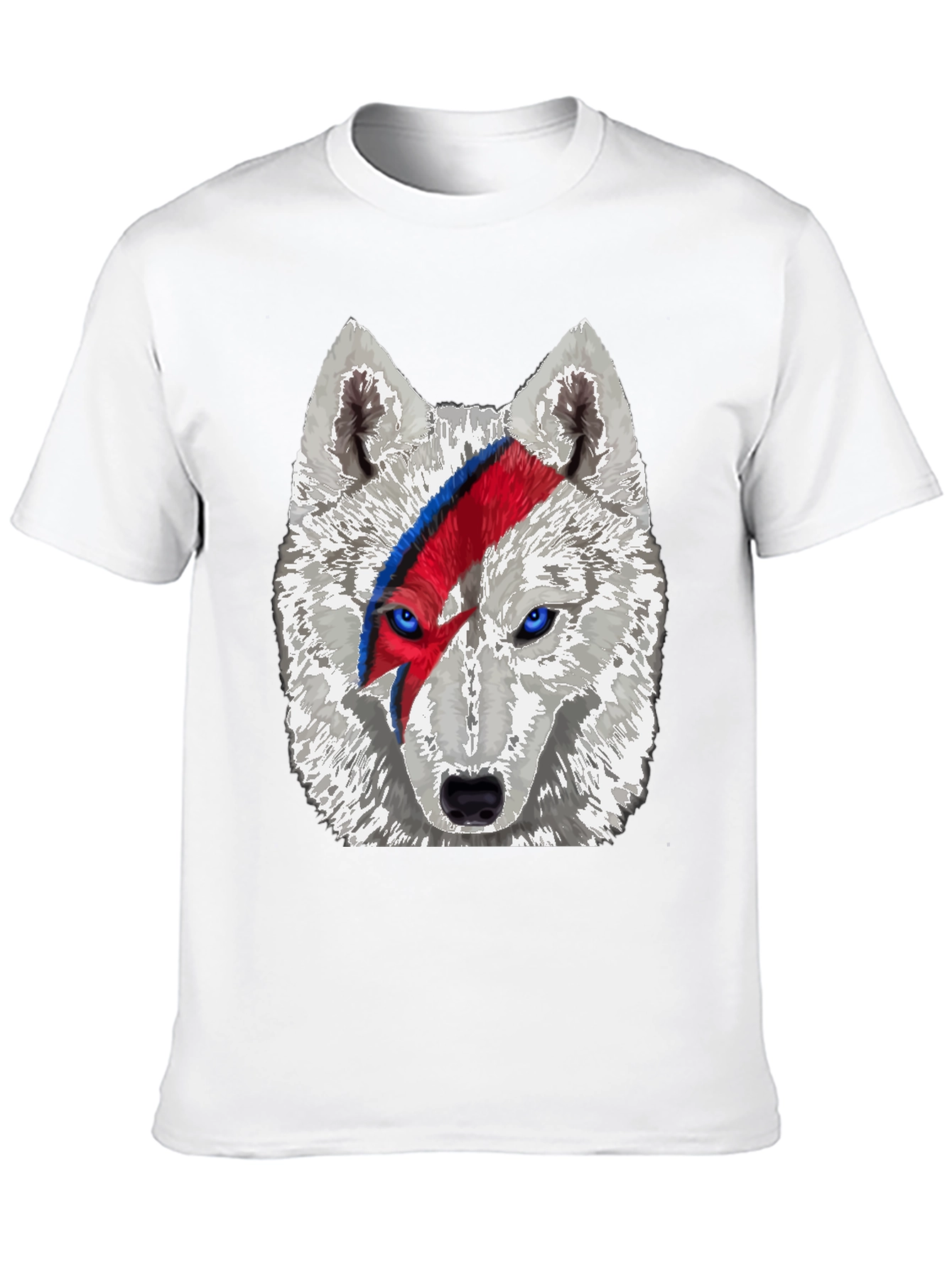 Wolf Bowie Style Graphic Tee - Mens Black T-Shirt