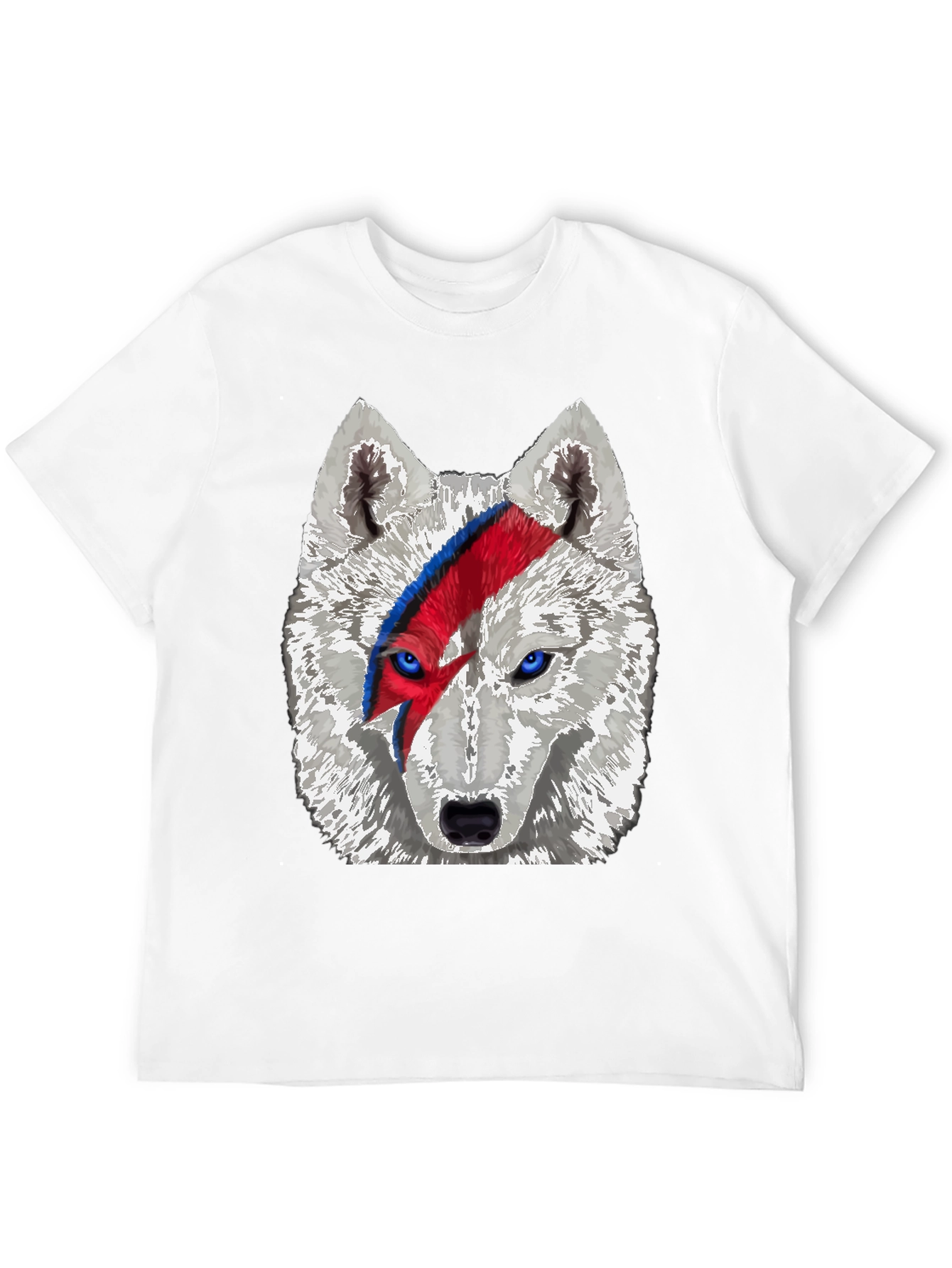 Wolf Bowie Style Graphic Tee - Mens Black T-Shirt