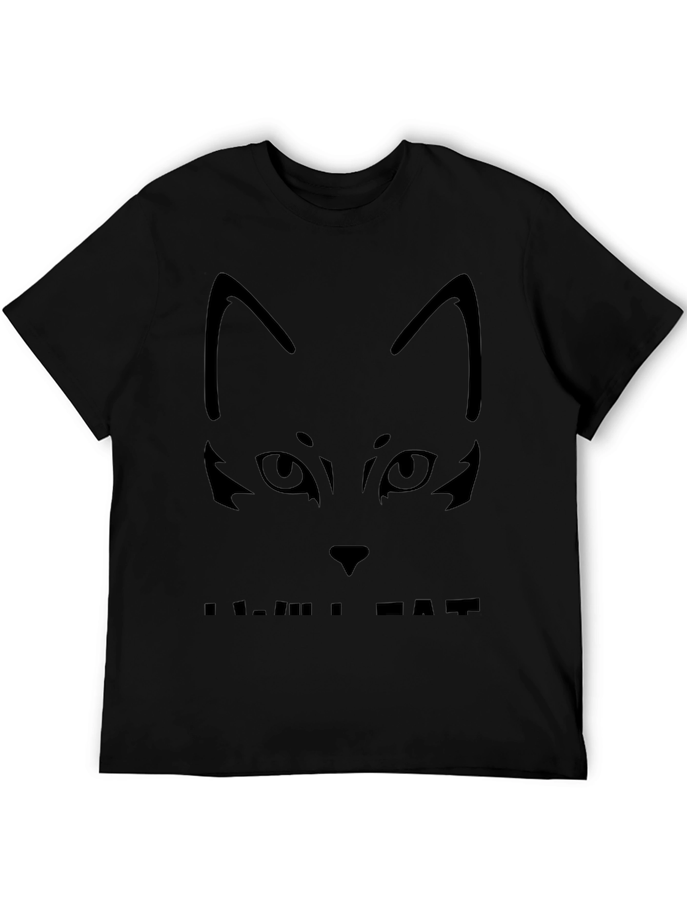 Cool Cat Face Black T-Shirt