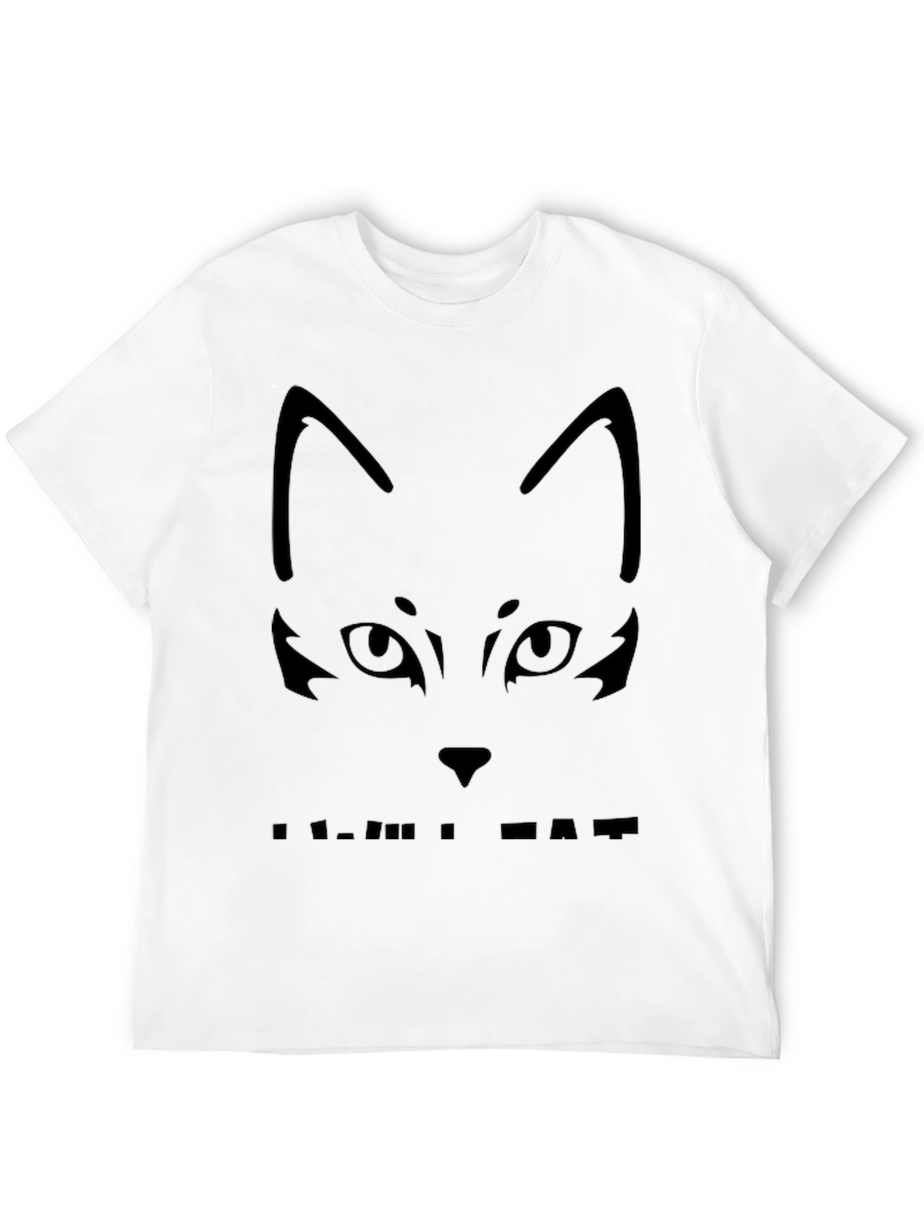 Cool Cat Face Black T-Shirt
