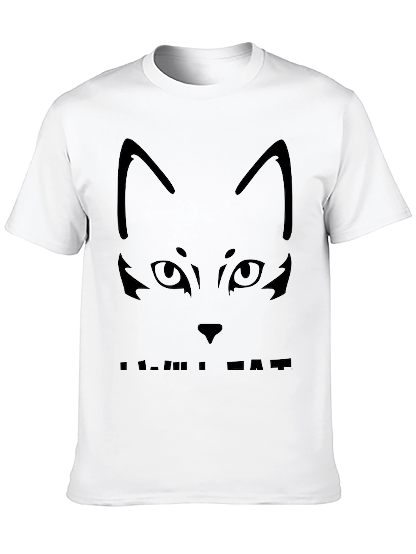 Cool Cat Face Black T-Shirt