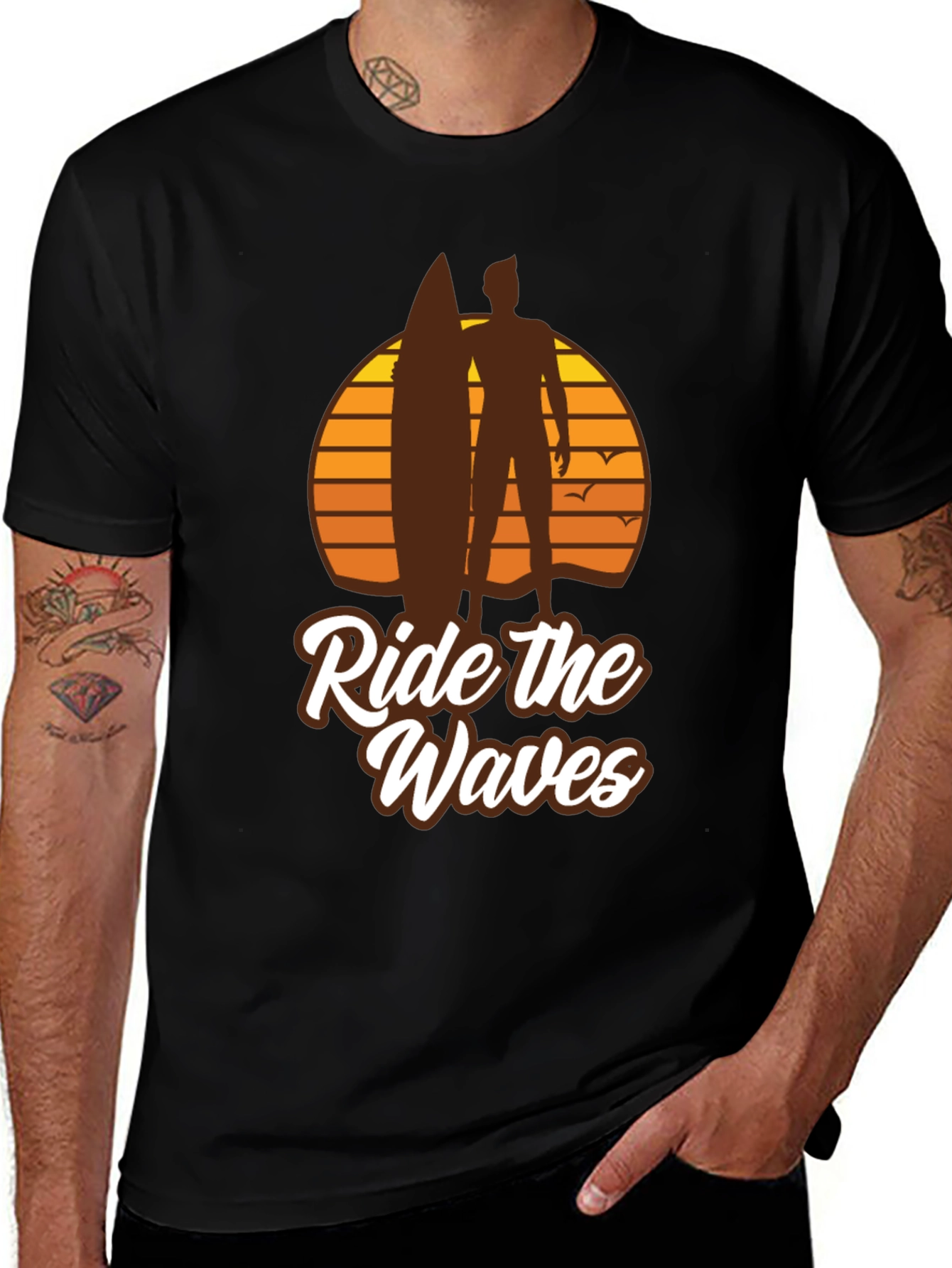 Ride the Waves Graphic T-Shirt - Surfer Style