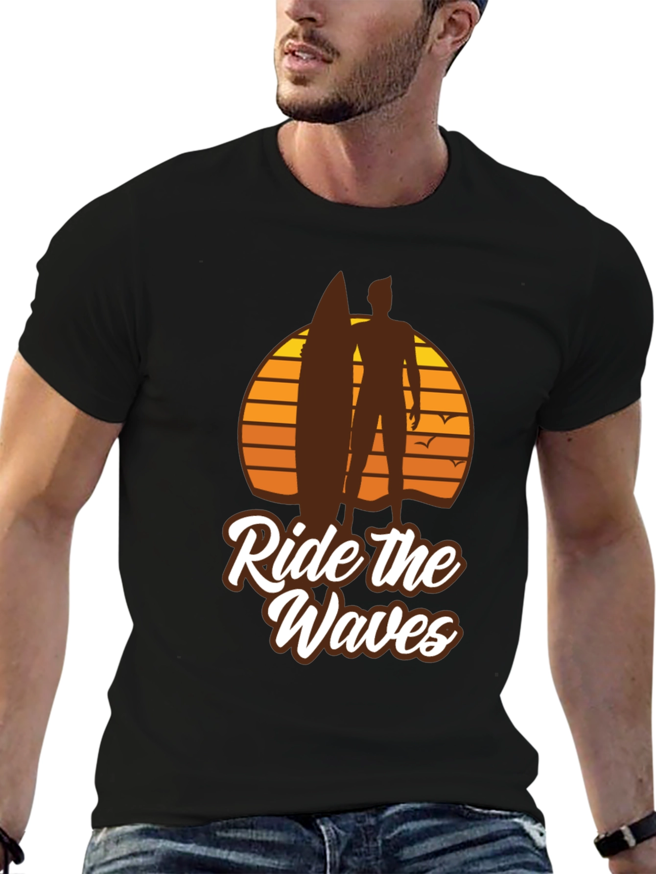 Ride the Waves Graphic T-Shirt - Surfer Style