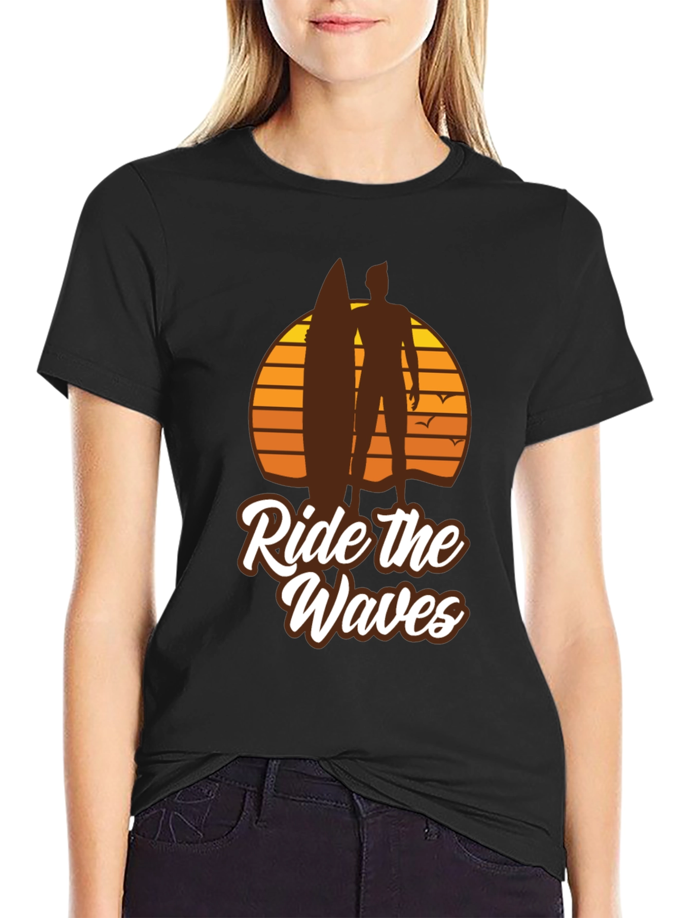 Ride the Waves Graphic T-Shirt - Surfer Style