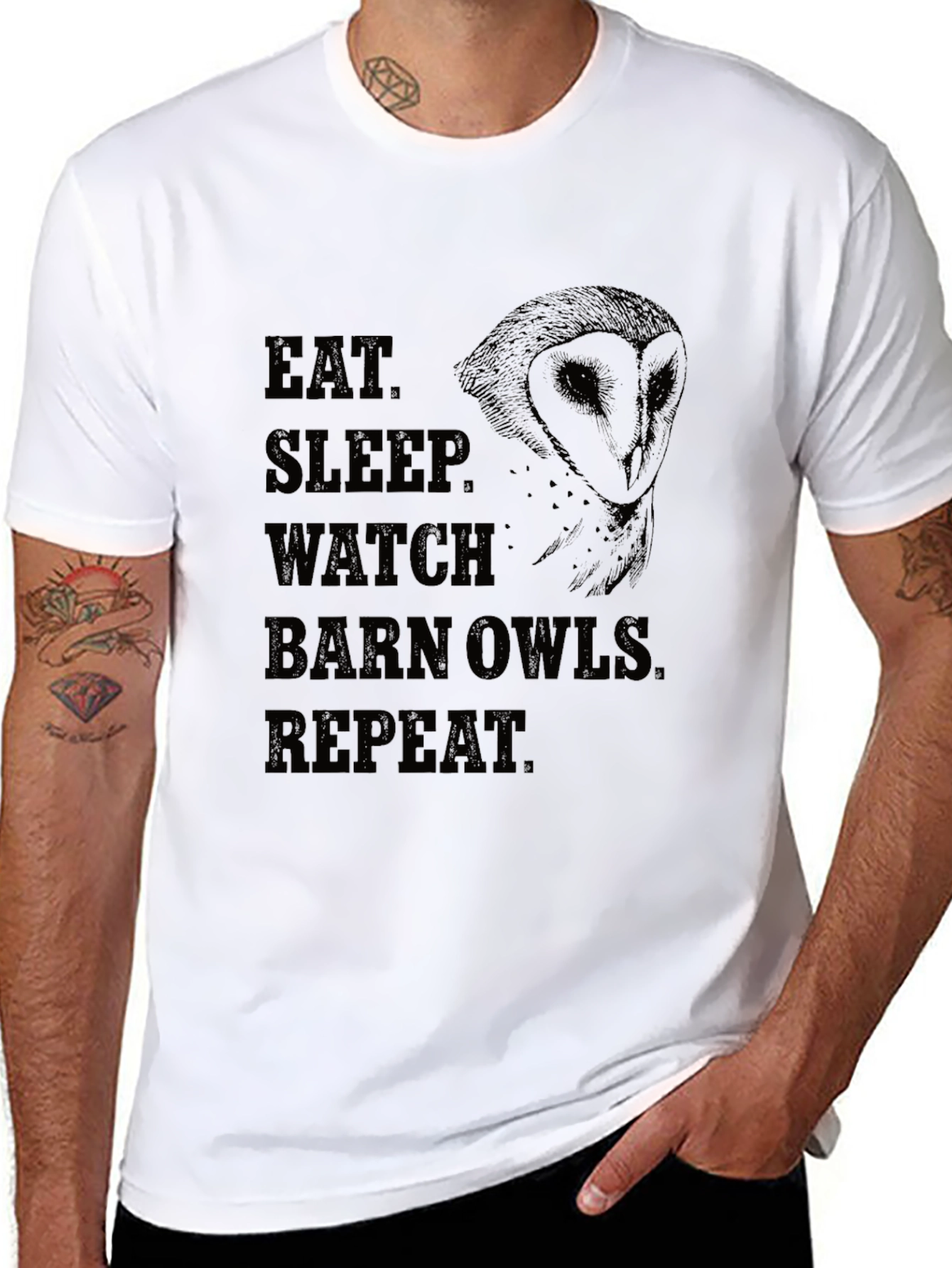 Eat Sleep Watch Barn Owls Repeat T-Shirt