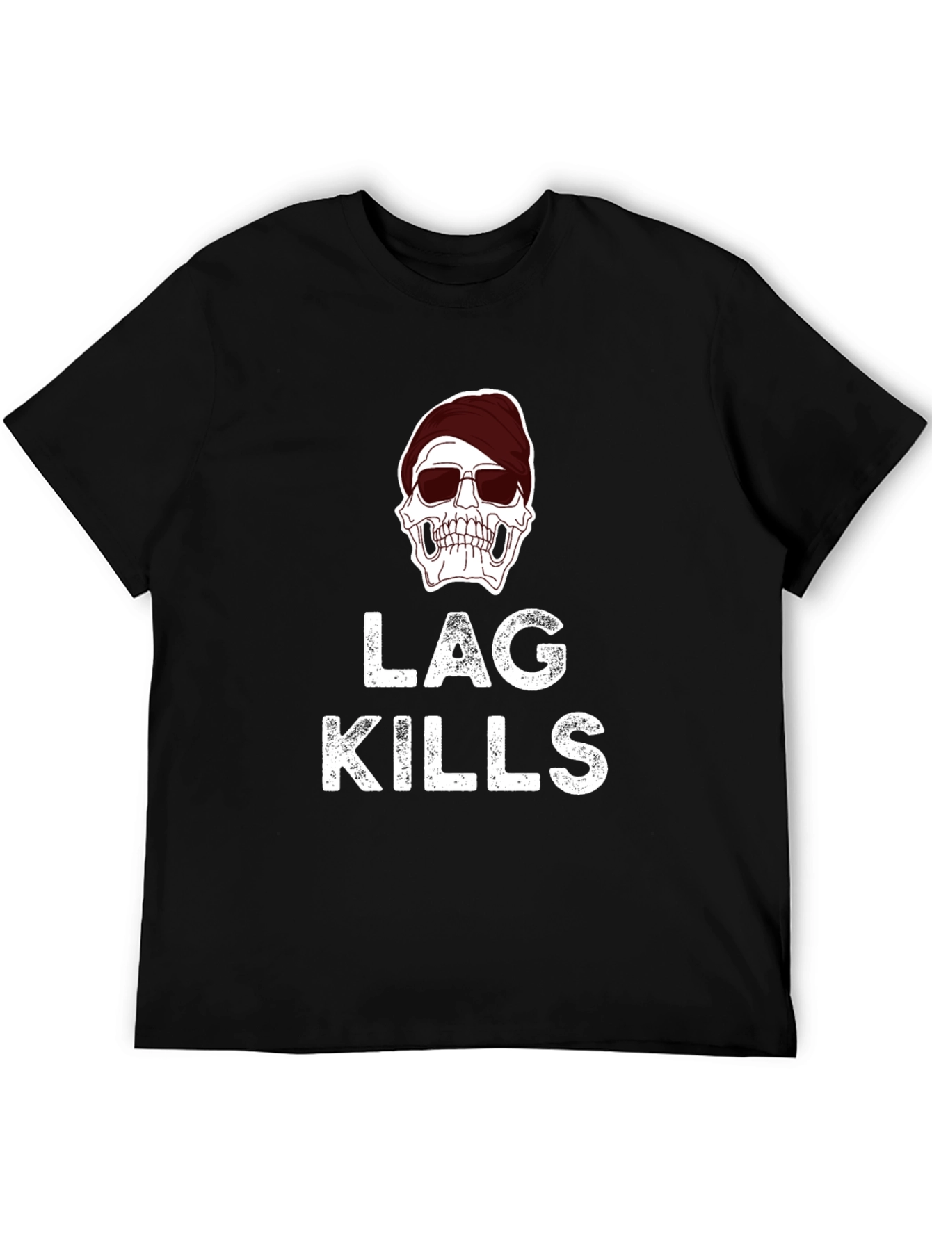 Lag Kills T-Shirt - Skull Graphic Gamer Tee