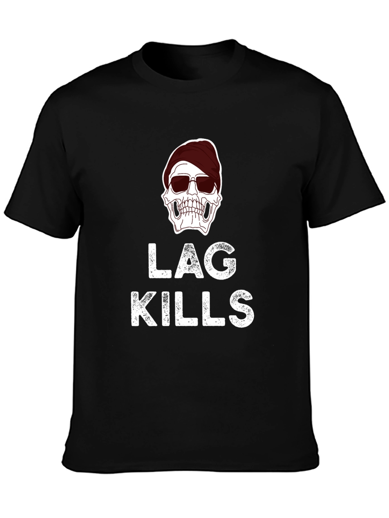 Lag Kills T-Shirt - Skull Graphic Gamer Tee