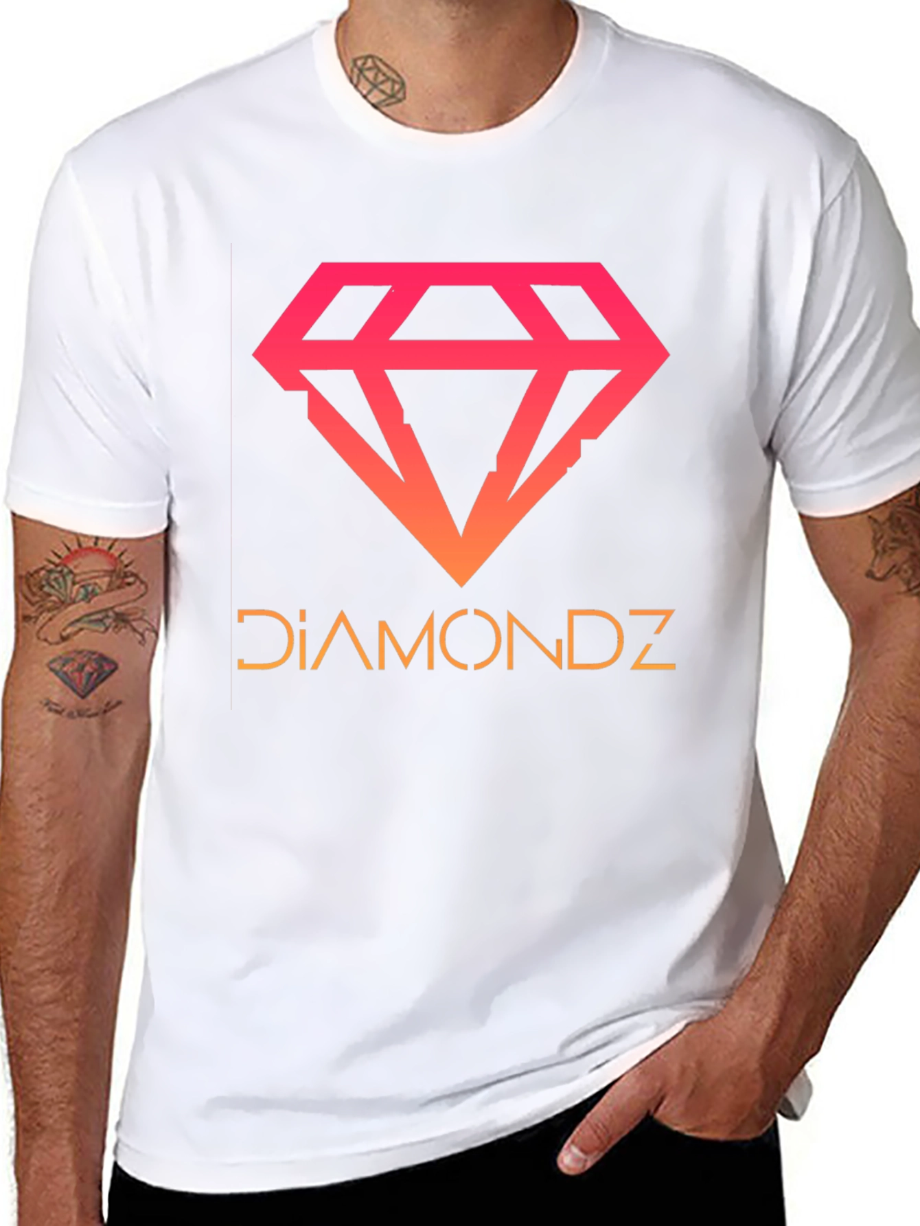 Diamondz Graphic Tee - Gradient Design Casual Wear