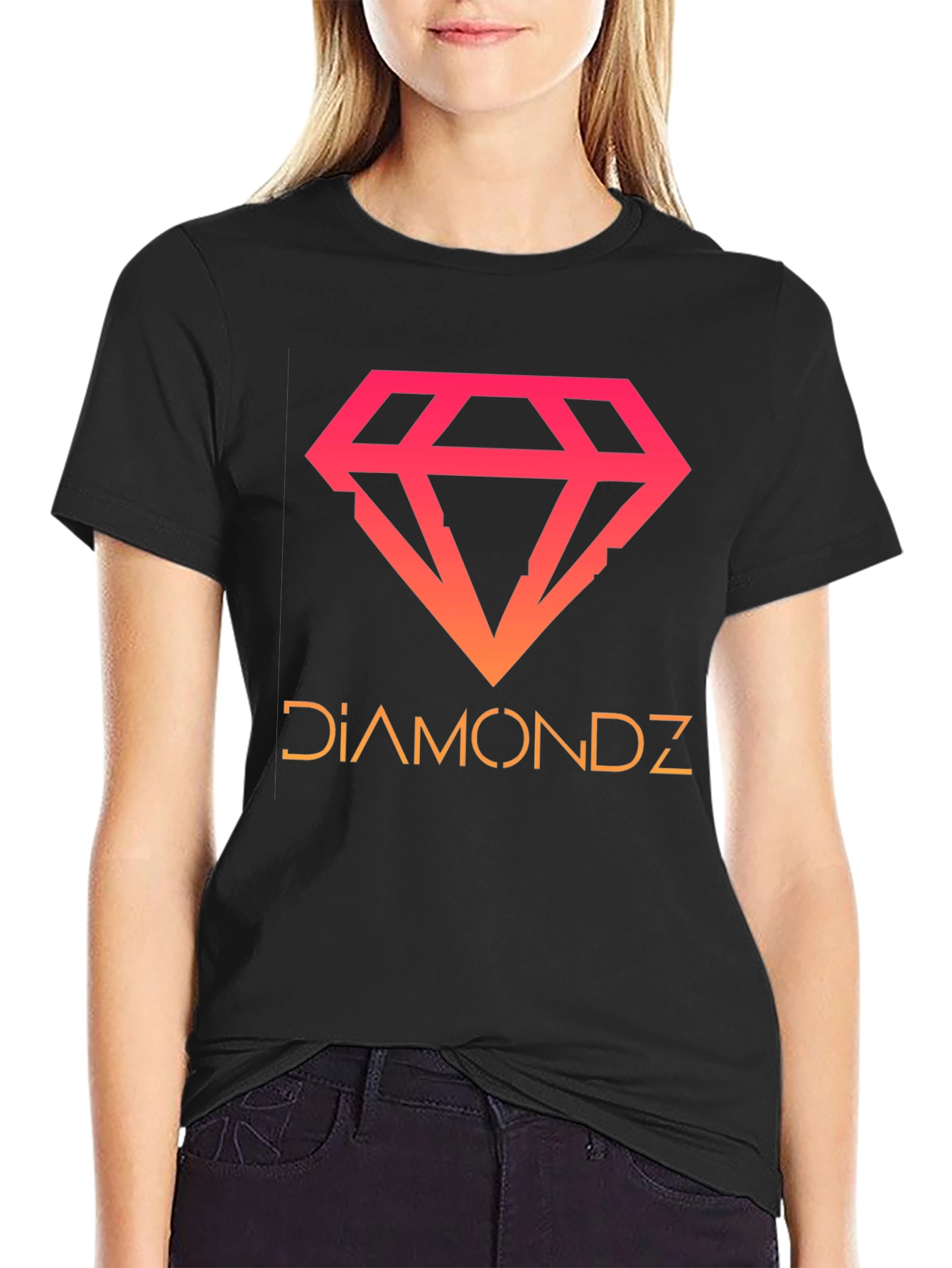Diamondz Graphic Tee - Gradient Design Casual Wear