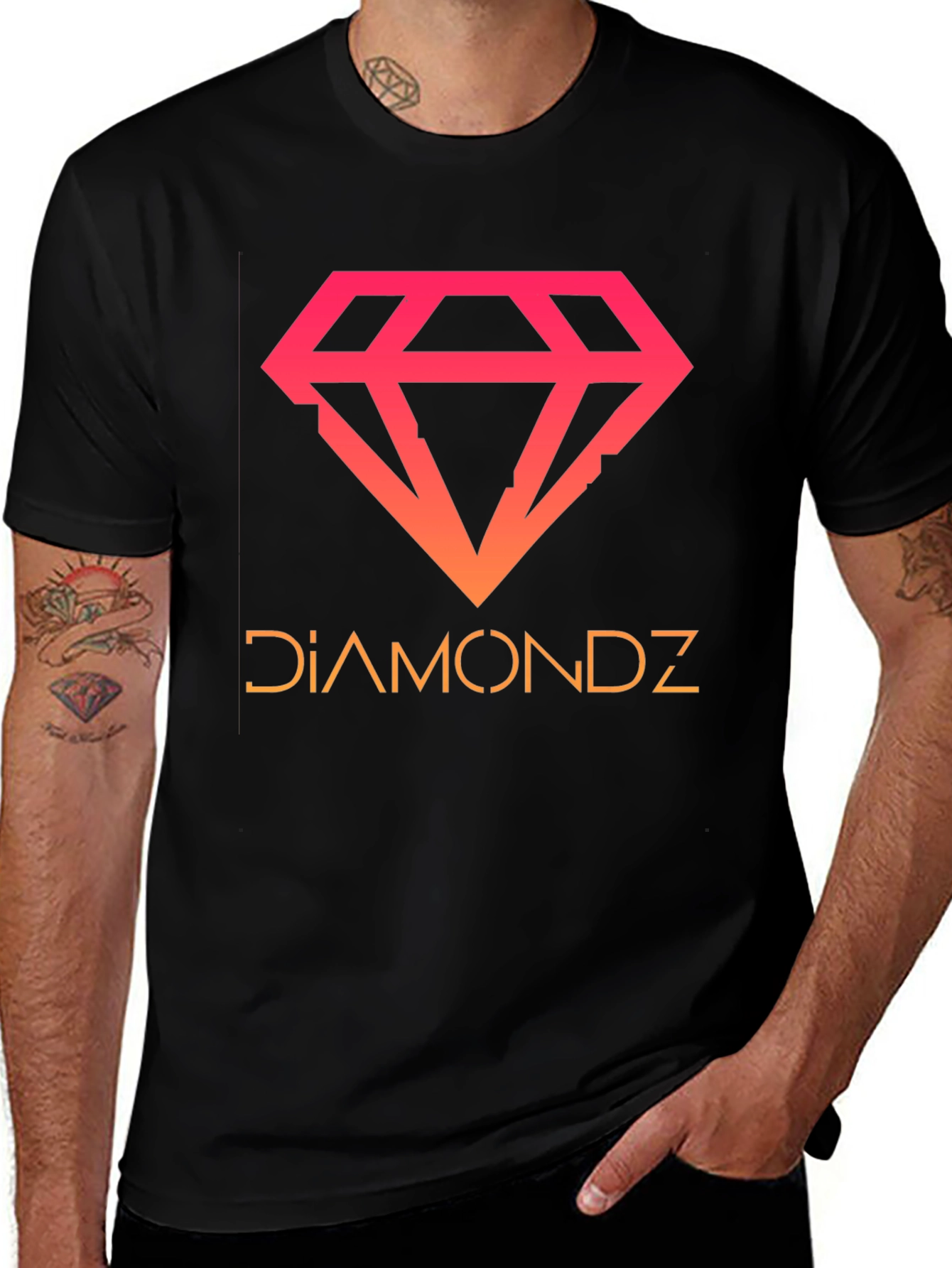 Diamondz Graphic Tee - Gradient Design Casual Wear