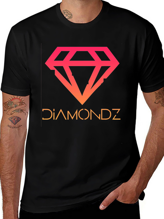 Diamondz Graphic Tee - Gradient Design Casual Wear