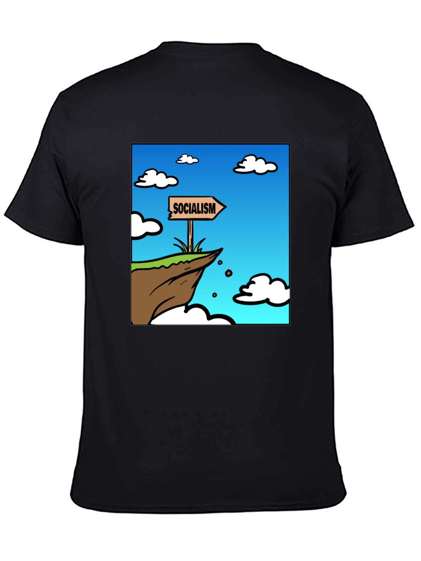 Socialism Cliff Edge Graphic Tee - Mens Black T-Shirt