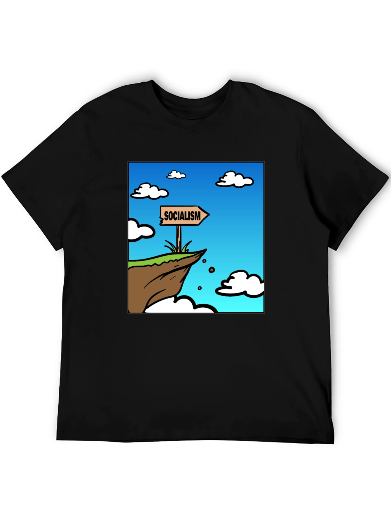 Socialism Cliff Edge Graphic Tee - Mens Black T-Shirt