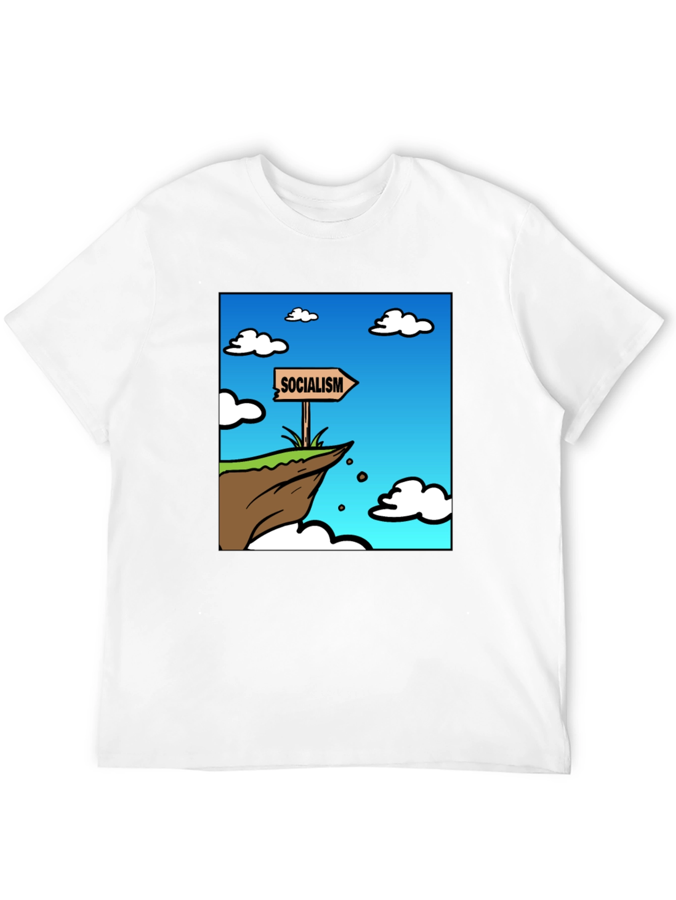 Socialism Cliff Edge Graphic Tee - Mens Black T-Shirt