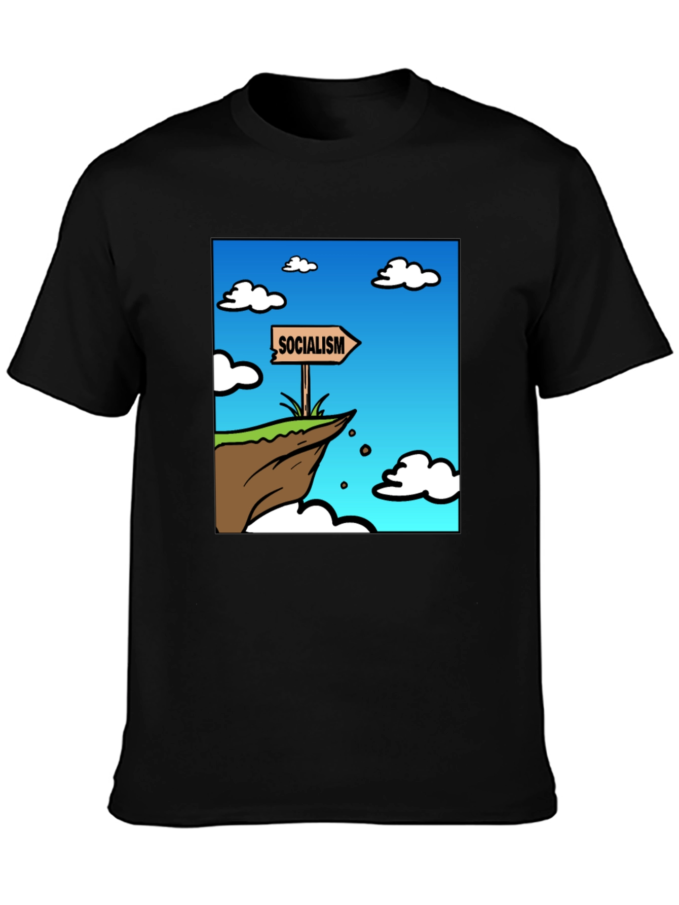 Socialism Cliff Edge Graphic Tee - Mens Black T-Shirt