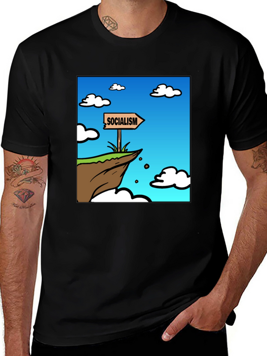 Socialism Cliff Edge Graphic Tee - Mens Black T-Shirt