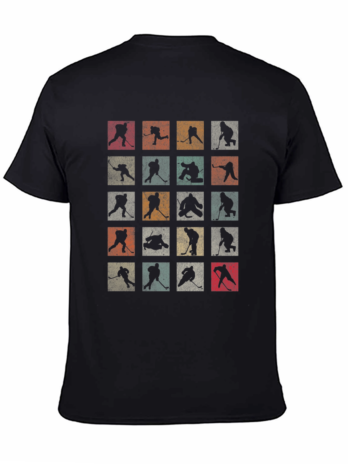 Retro Hockey Silhouettes Tee - Classic Sporty Style